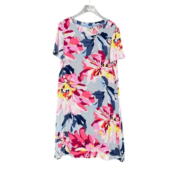 Joules Krista Bold Colorful Floral Print Knee Length Spring Summer Shift Dress - Picture 8 of 12